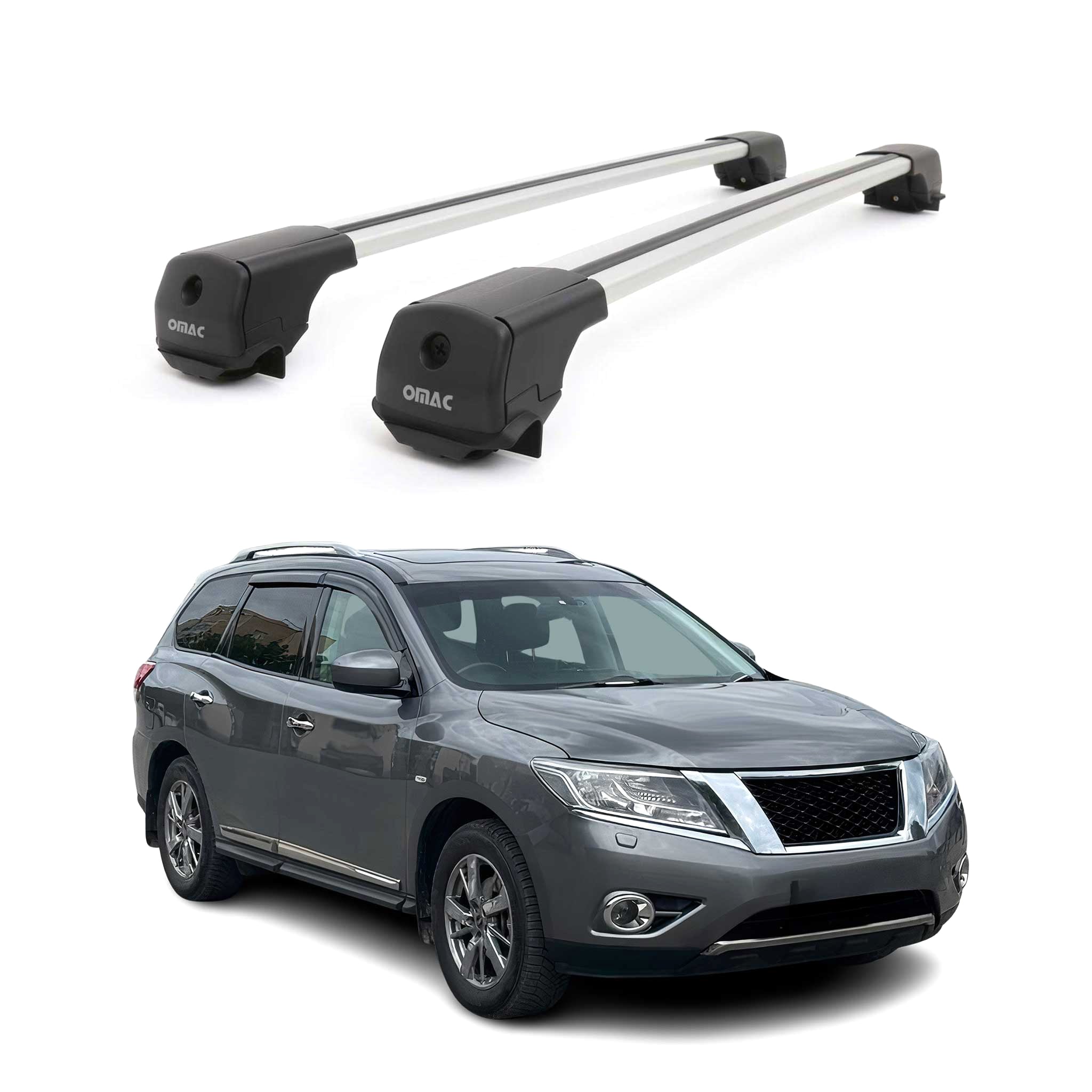 Dachträger Grundträger für Nissan Pathfinder IV 2013-2020 Aluminium 75kg Grau 2x