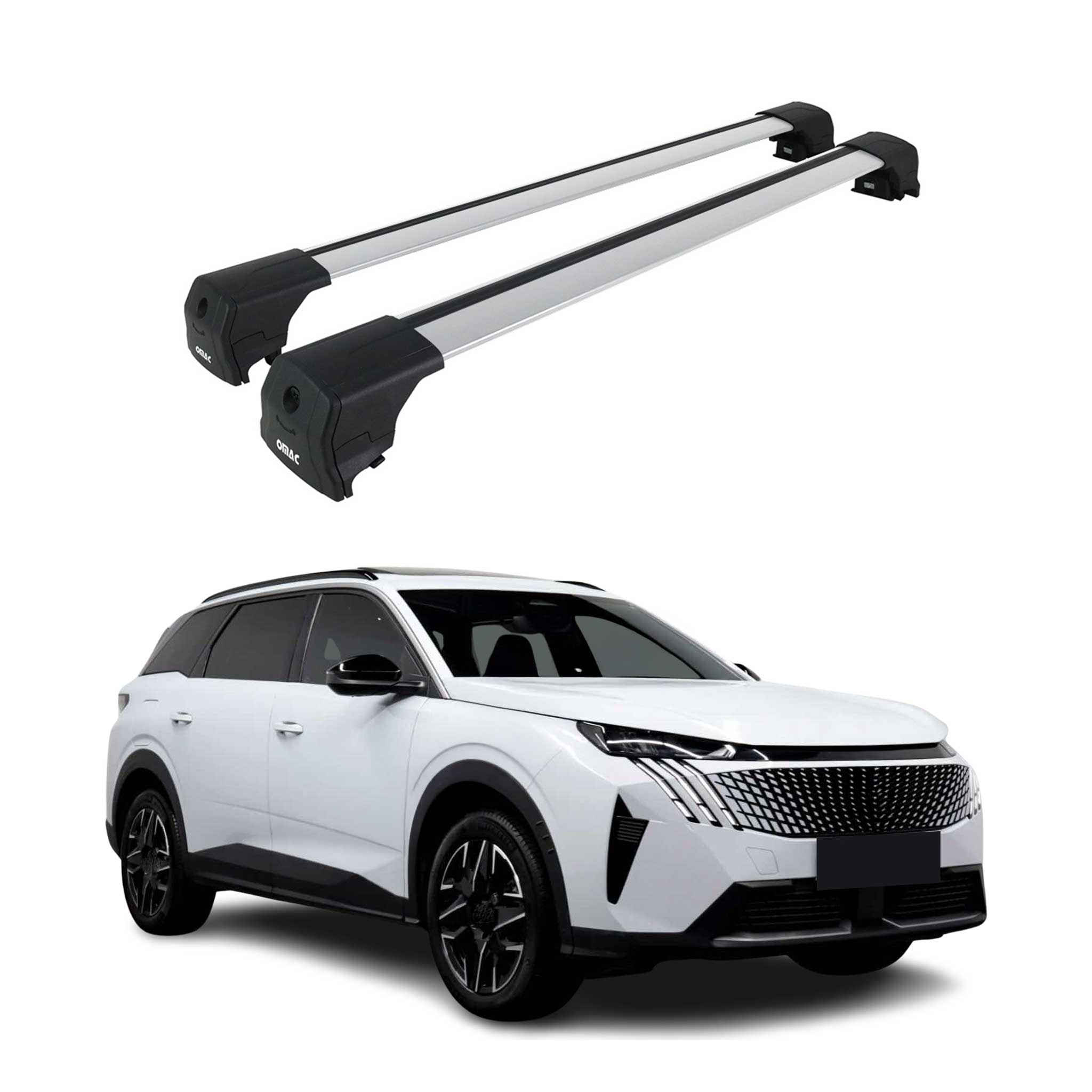 Dachträger Grundträger für Peugeot 5008 2024-2026 Silber Alu 2 tlg