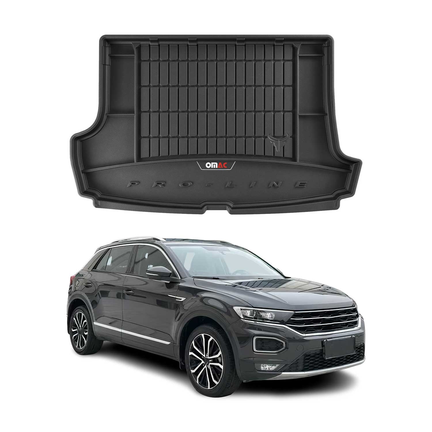 OMAC Gummi Kofferraumwanne für VW T-Roc 2017-2022 TPE Laderaumwanne Schwarz