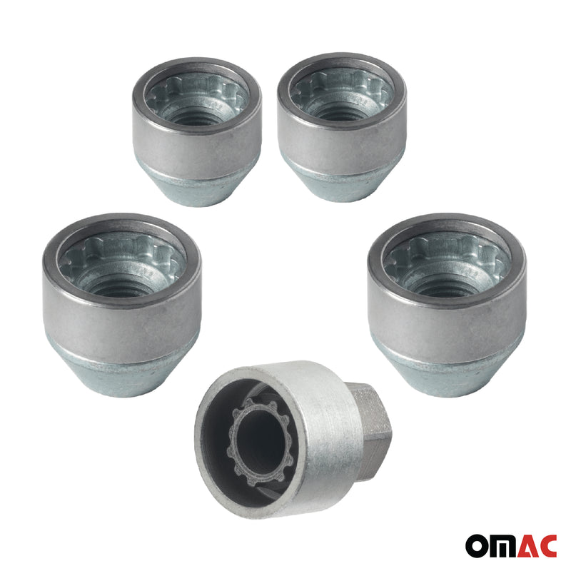 Radschloss Satz für Chevrolet Lacetti 2004-2013 Felgenschloss Silber 4x M12X1.5