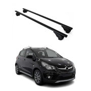 Dachträger Gepäckträger für Opel Karl 2017-2019 Grundträger Metall Schwarz 2tlg