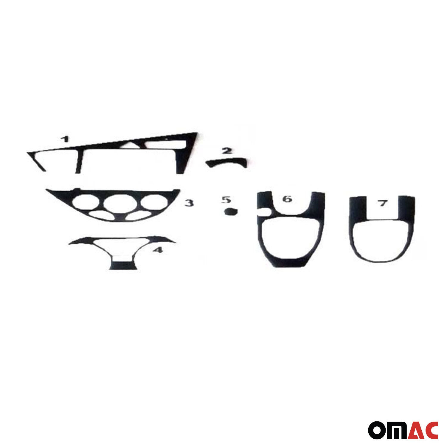 Innenraum Dekor Cockpit für Ford Focus 1998-2004 Carbon Optik 7tlg