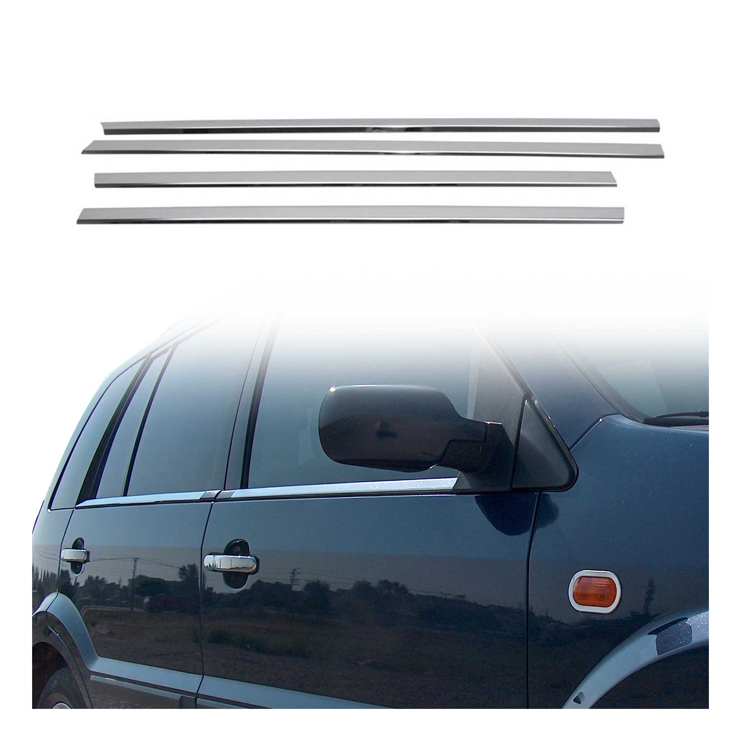 Fensterleisten Zierleisten für Ford Fusion 2002-2012 Fenster Edelstahl Chrom 4x