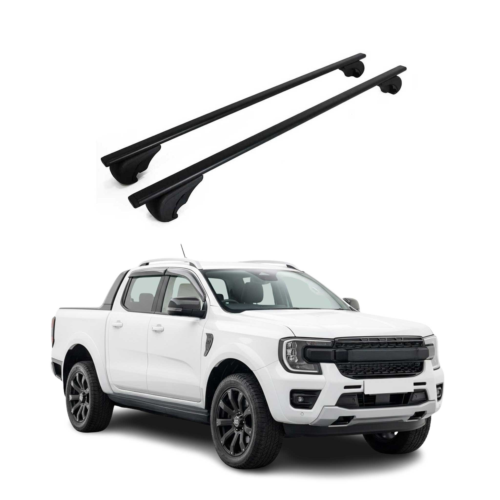 Dachträger Grundträger für Ford Ranger IV 2022-2026 Metall Schwarz 2tlg