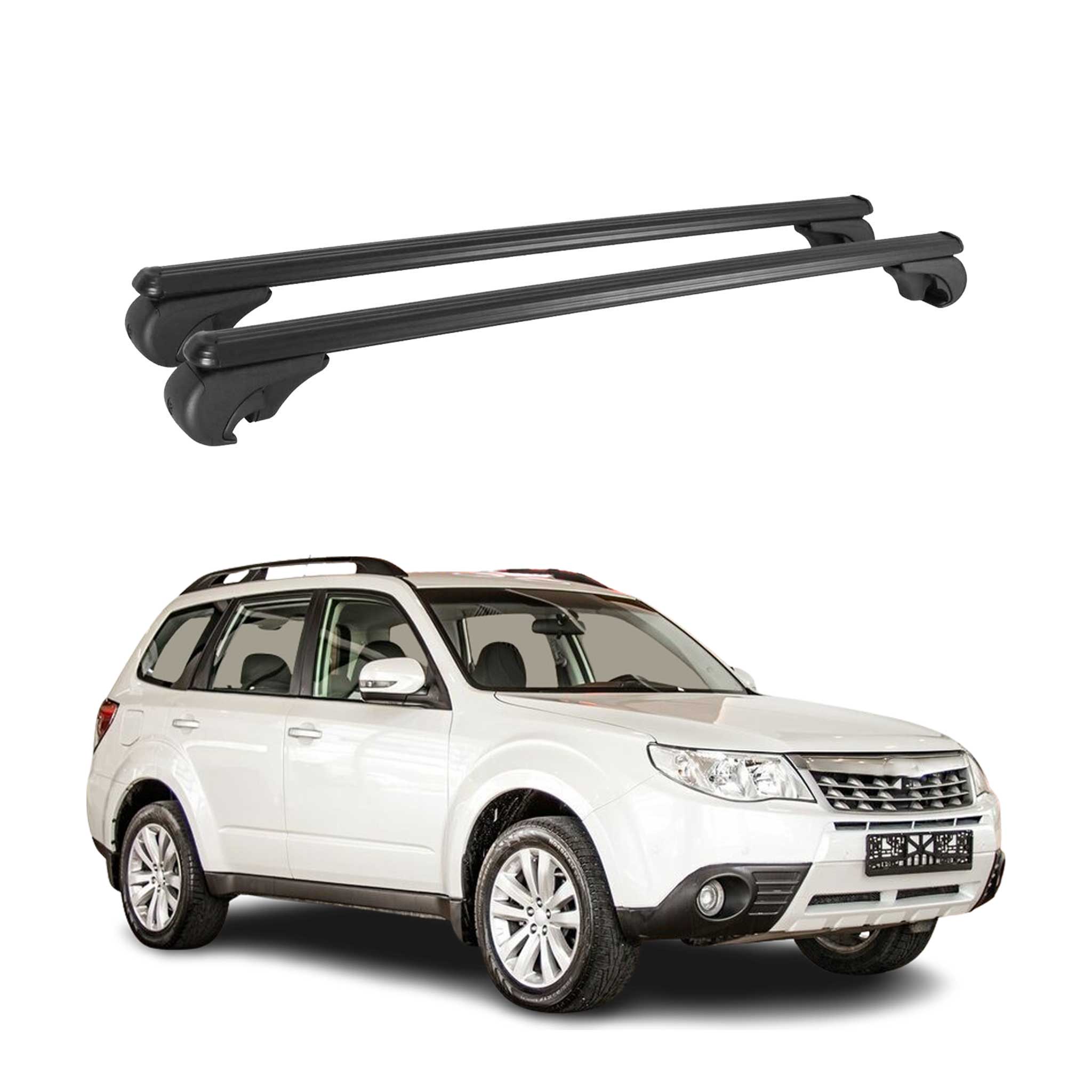Dachträger für Subaru Forester III 2008-2013 Grundträger Aluminium Schwarz 2x