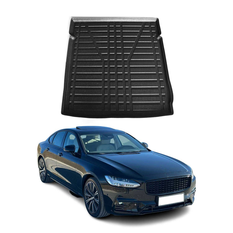 Kofferraumwanne Laderaumwanne für Volvo S90 2016-2021 Gummi TPE Schwarz