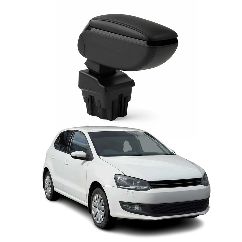 Armlehne Mittelarmlehne Mittelkonsole für VW Polo 2009-2014 PU-Leder ABS Schwarz