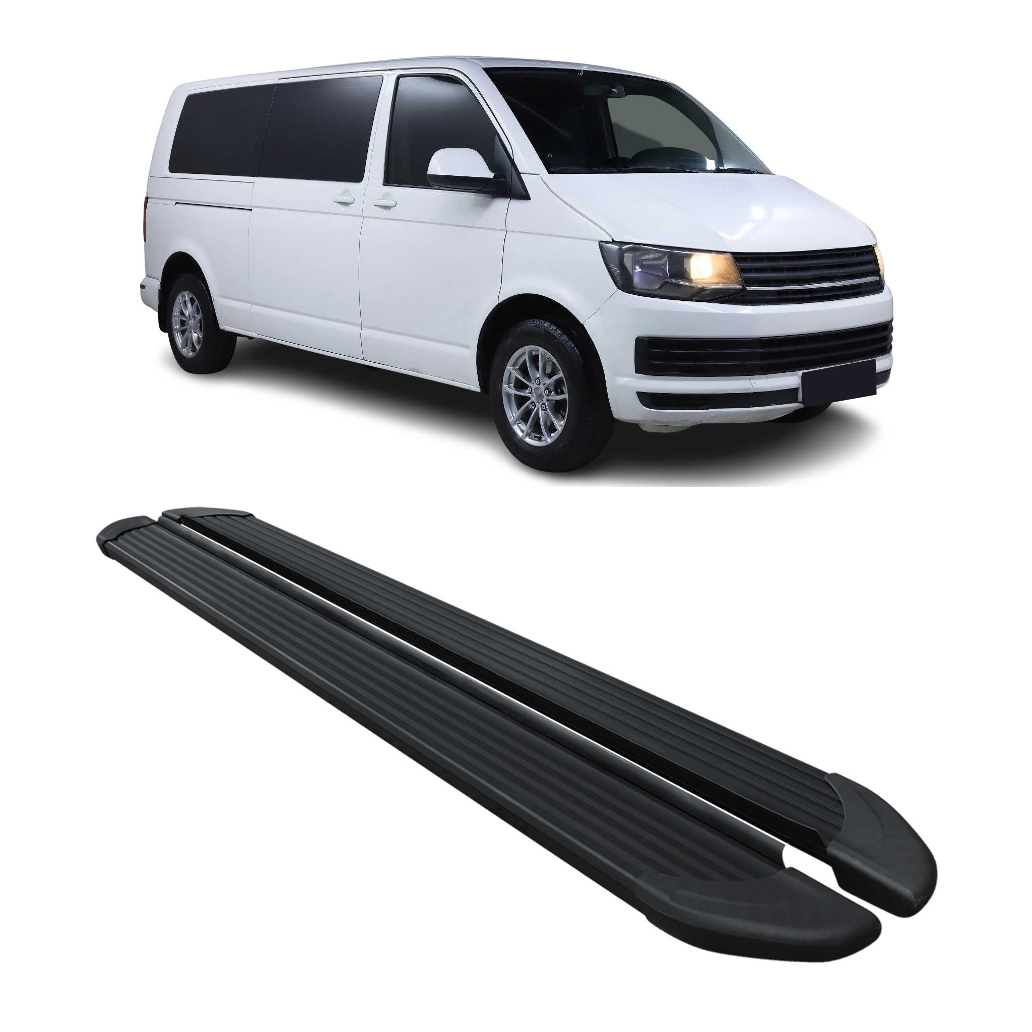 Trittbretter Seitenschweller für VW T6 T6.1 alle 2015-2022 L2 Langer Schwarz