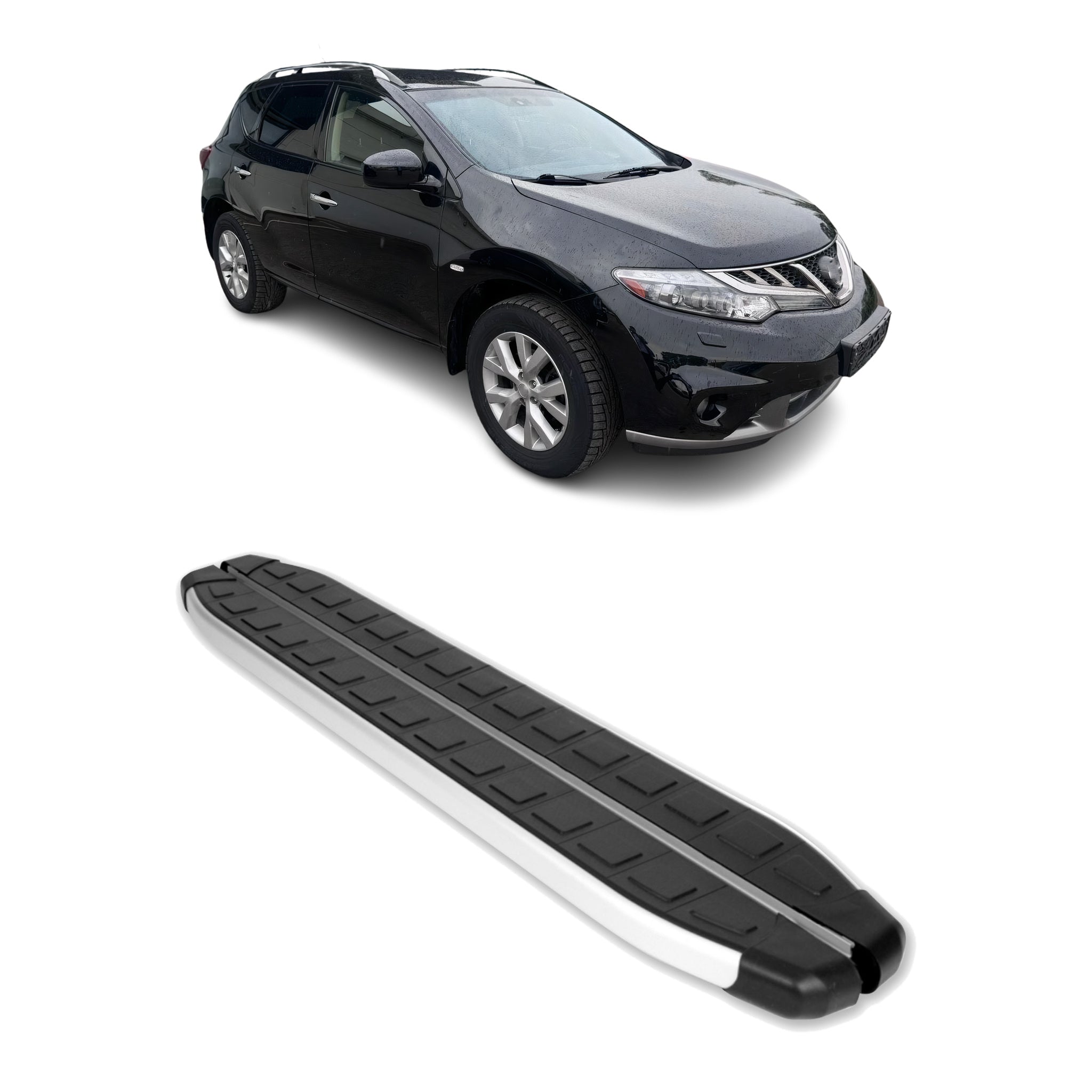 Seitenbretter Trittbretter für Nissan Murano II 2009-2014 Aluminium Schwarz