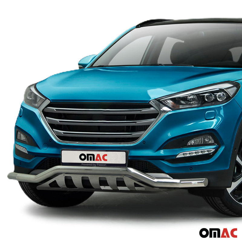 Edelstahl Frontschutzbügel für Hyundai Tucson 2015-2020 ABE Silber Rammschutz