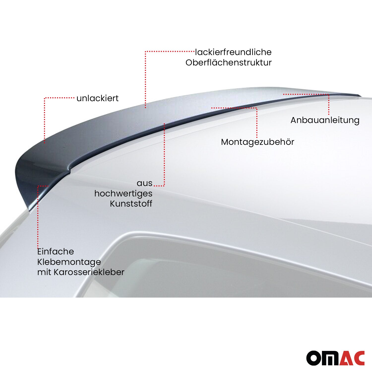 RDX Dachspoiler Spoiler für VW Golf VI 3 5 trg 2008-2012 Unlackiert