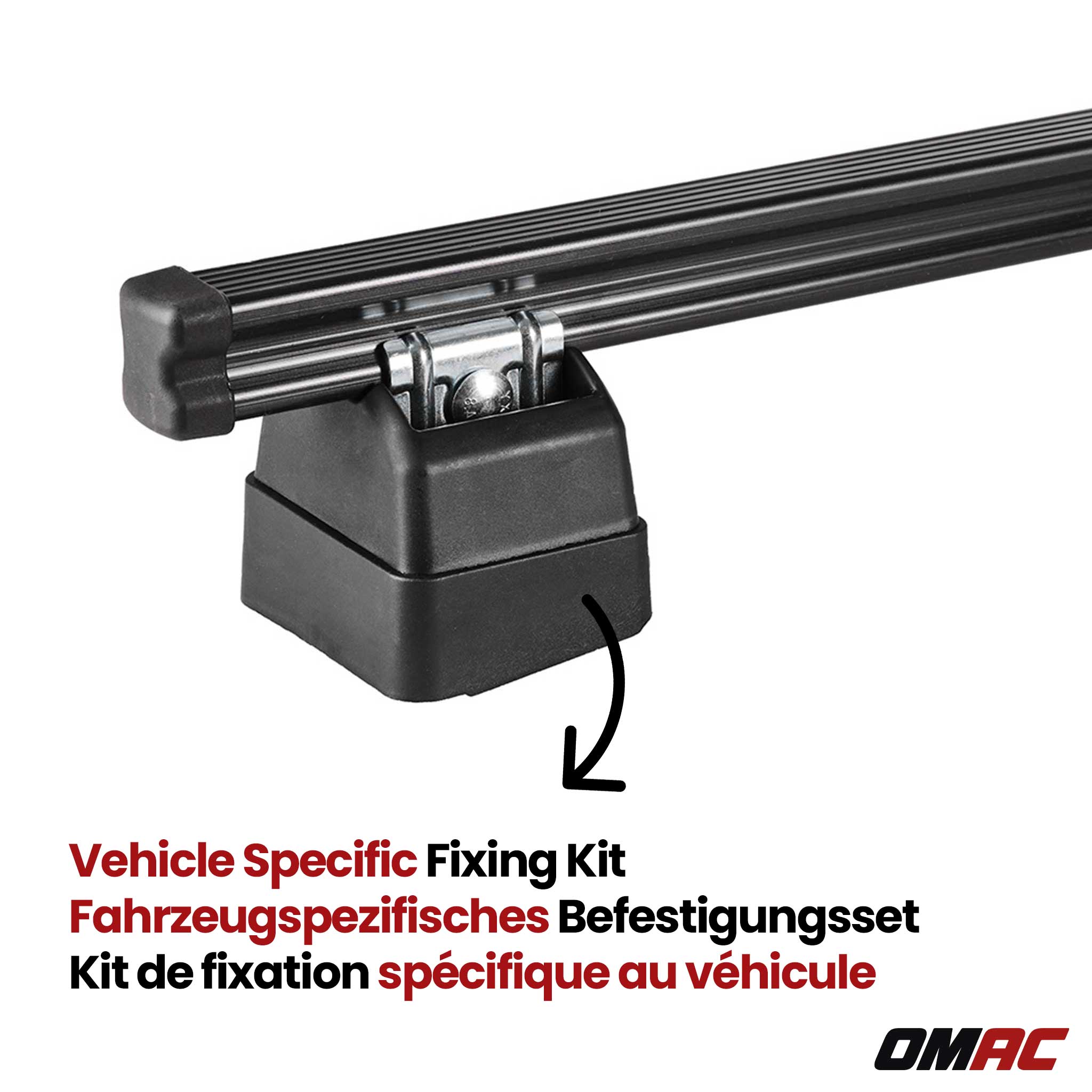 Dachträger für VW Transporter T6 2015-2024 H1 1-Träger Stahl Schwarz