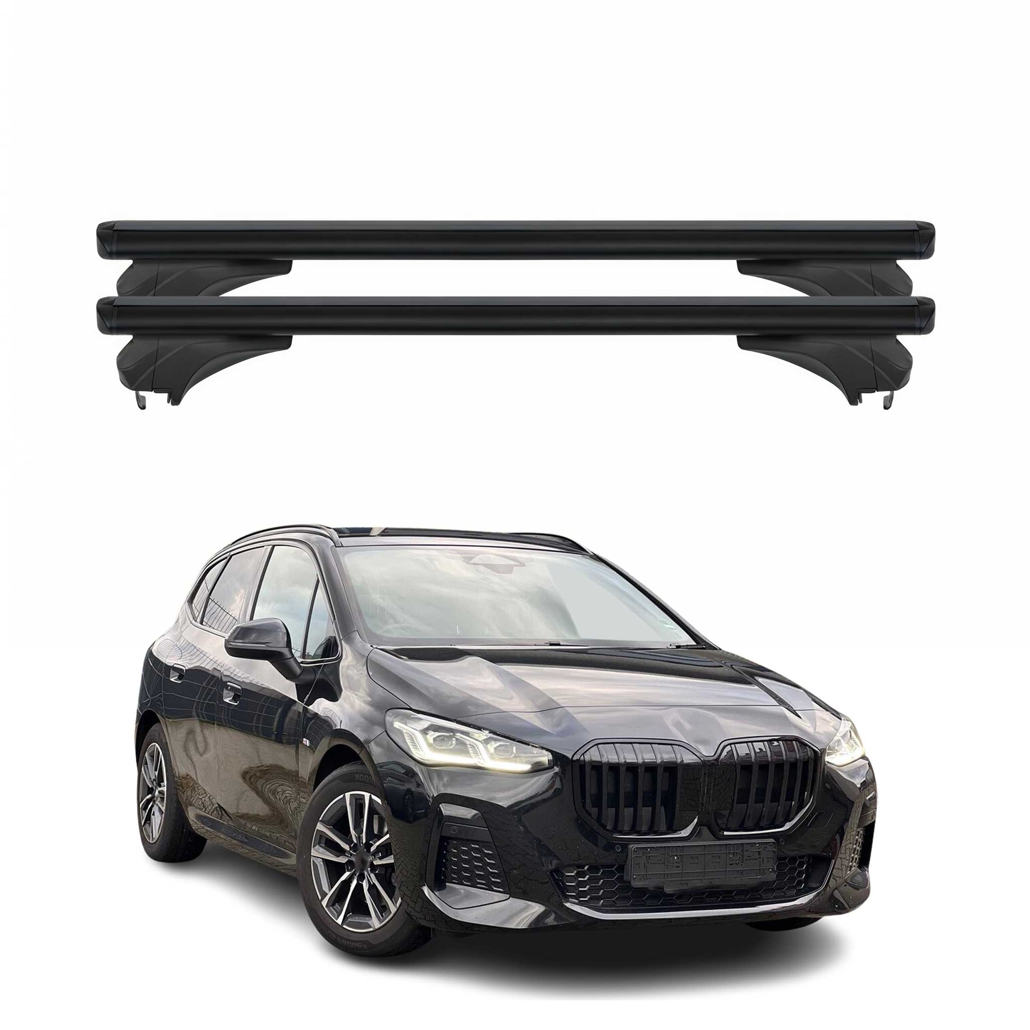 Menabo Dachträger für BMW 2er U06 Active Tourer 2021-2025 Aluminium Schwarz 2x