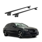 Dachträger für Mercedes C Klasse S206 2021-26 100kg Aluminium Schwarz 2 tlg ABE