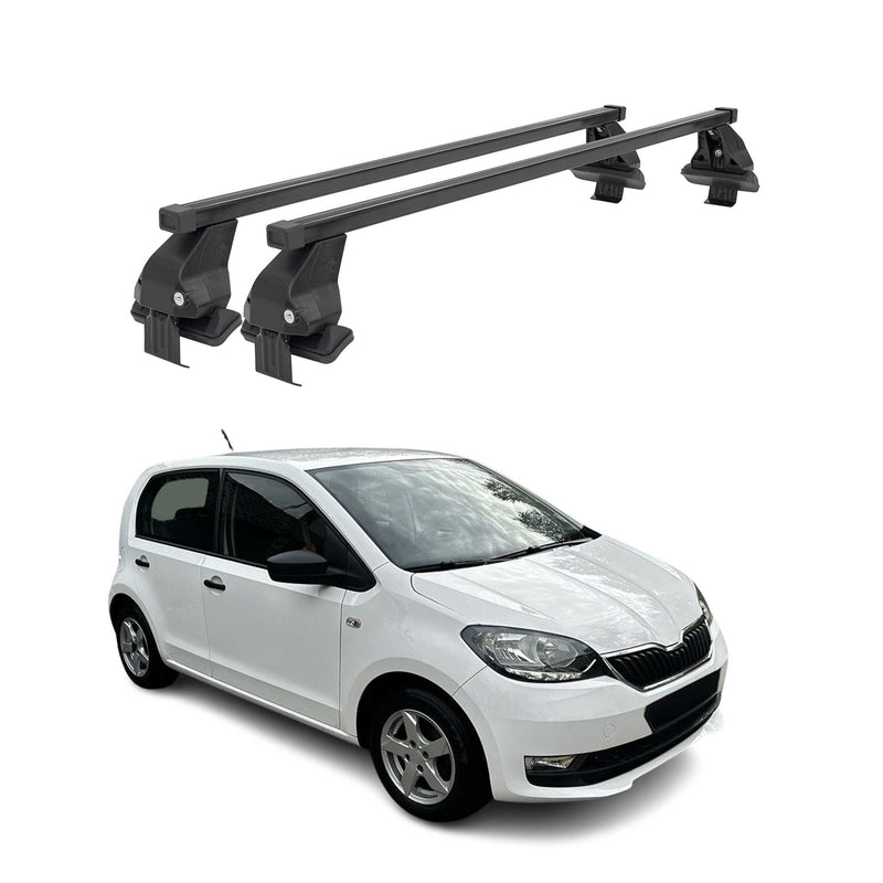 Menabo Dachträger Grundtäger für Skoda Citigo 2011-2019 3tür 50kg Stahl Schwarz
