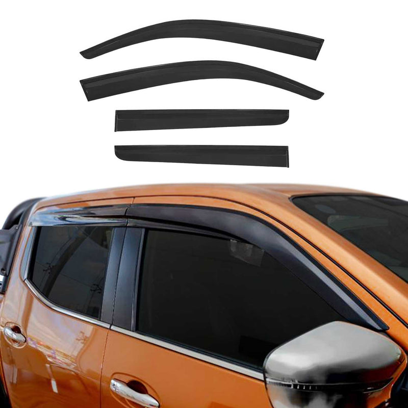 4x Windabweiser Regenabweiser für Toyota Hilux 2007-2012 Acryl Dunkel