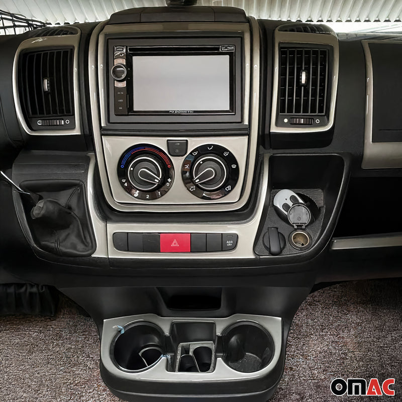 Innenraum Dekor Cockpit für Fiat Ducato 2015-2024 Aluminium Optik 26tlg