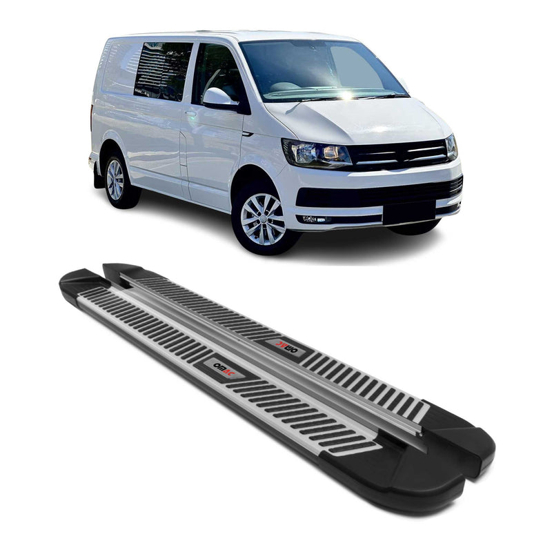 Trittbretter Seitenbretter für VW T6 T6.1 alle 2015-2022 Kurzer L1 Alu Schwarz