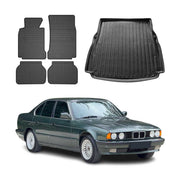 Fußmatten & Kofferraumwanne Set für BMW 5er Stufenheck E39 1995-2003 Gummi 5x