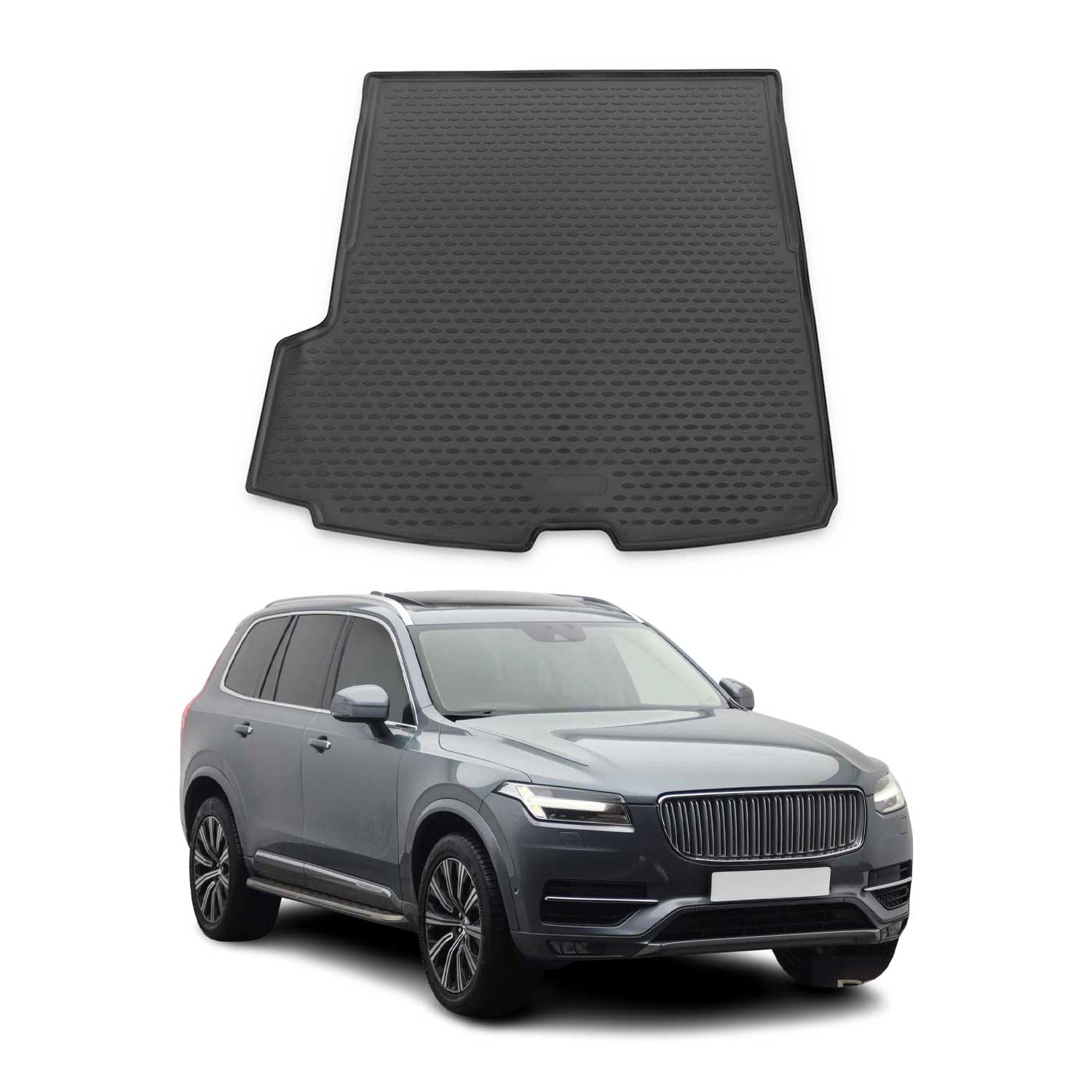 Kofferraummatte Kofferraumwanne für Volvo XC90 2014-2024 Gummi TPE Schwarz