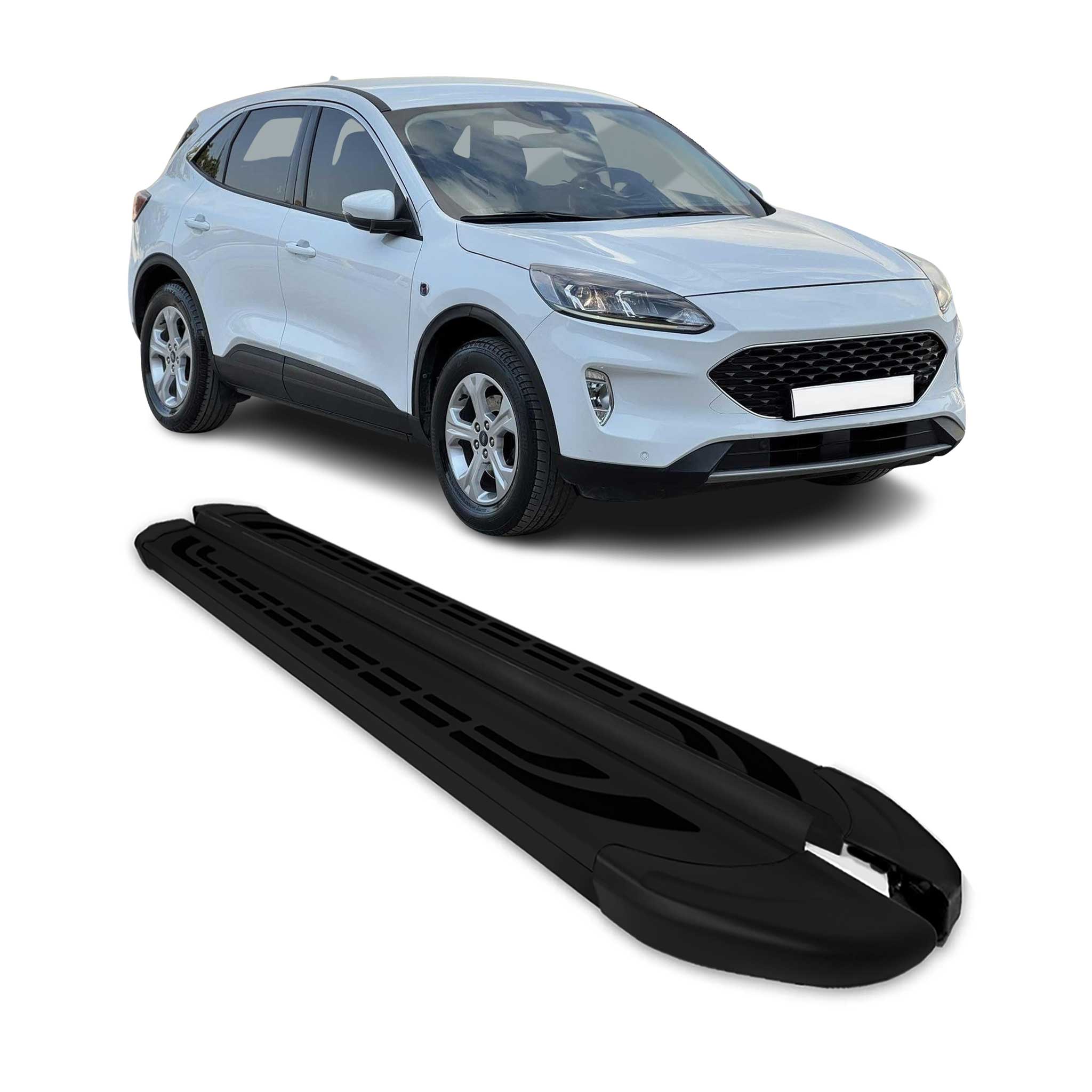 Alu Trittbretter Seitenschweller Seitenbretter für Ford Kuga III 2019-26 Schwarz