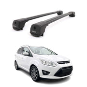 Dachträger Grundträger für Ford Grand C-Max II 2010-2019 Aluminium Schwarz 2tlg