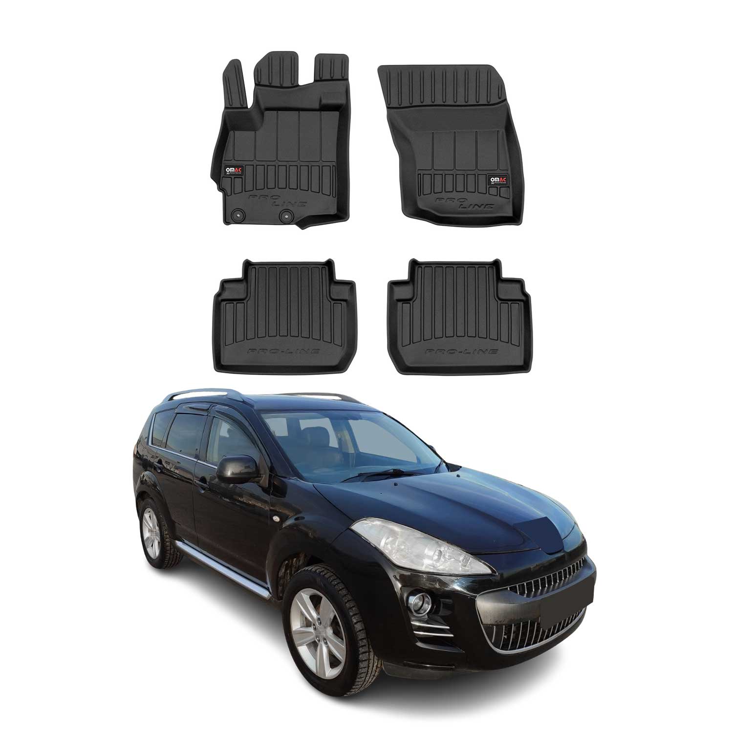 OMAC Gummi Fußmatten für Peugeot 4007 2007-2013 Premium TPE Automatten 4tlg