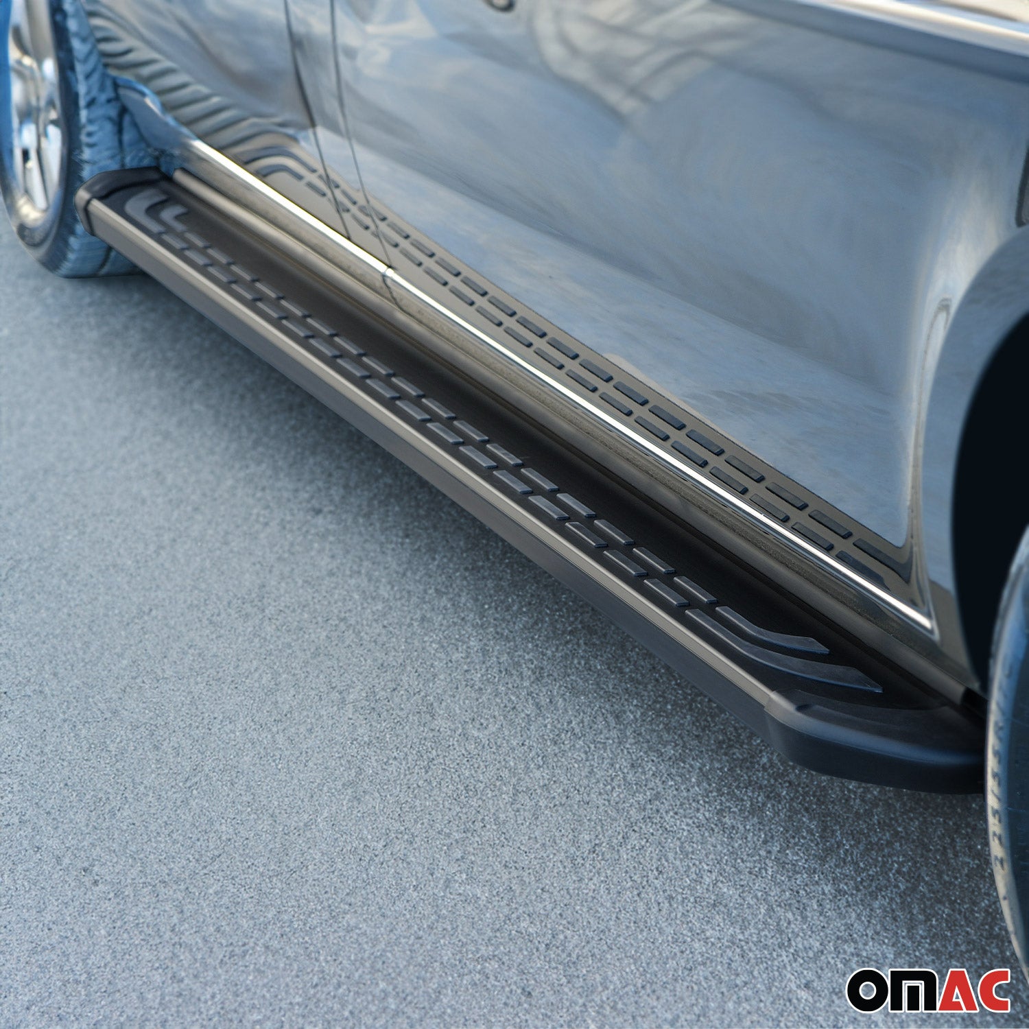 Trittbretter Seitenschweller für VW Transporter T5 2003-15 L2 Aluminium Schwarz
