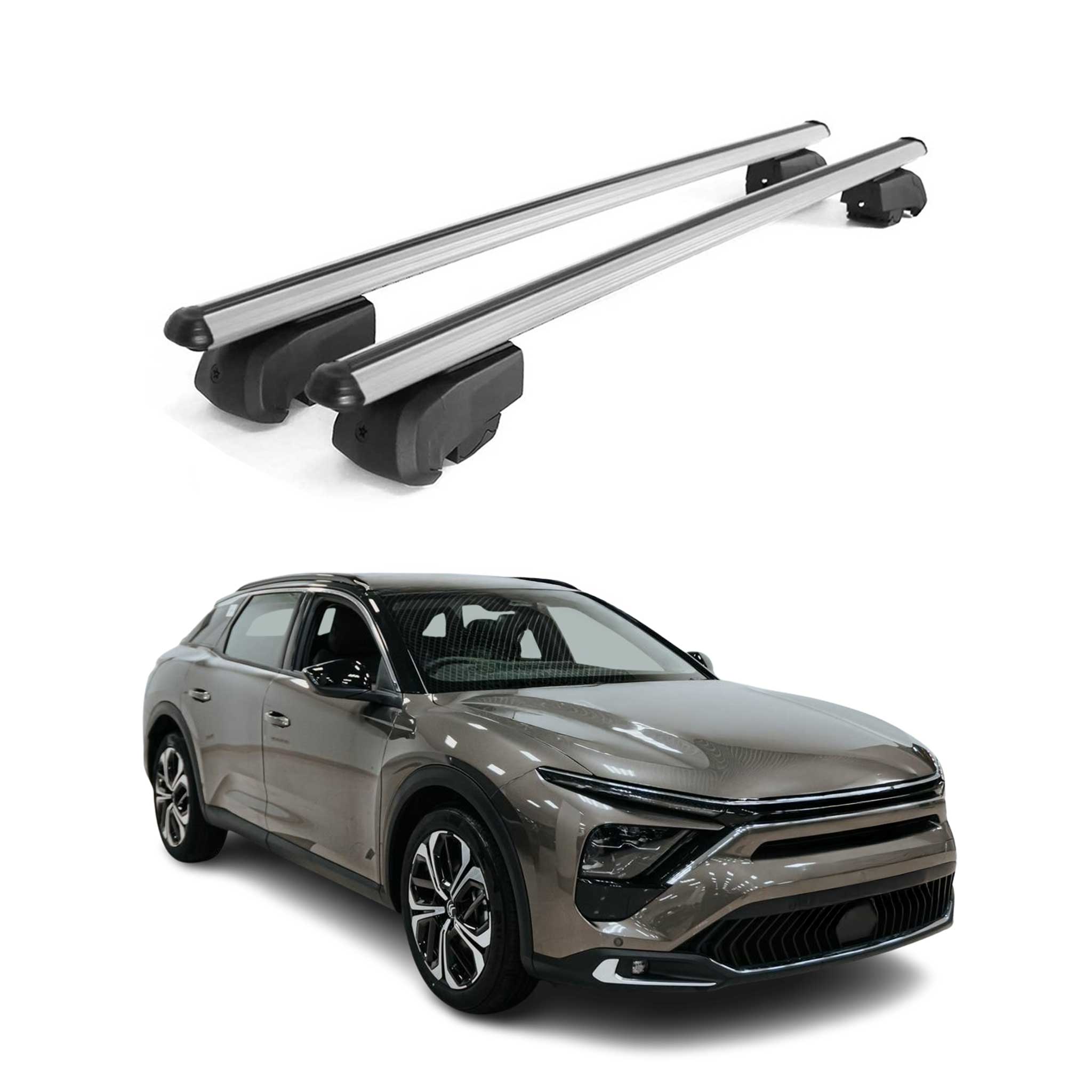 Dachträger Grundtäger für Citroen C5 X 2022-2025 75kg Alu Silber 2 tlg