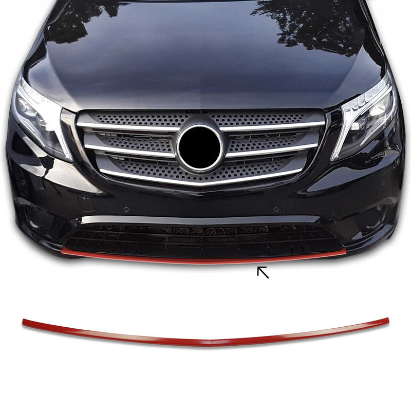 Kühlergrill Leisten Grillleisten für Mercedes Vito W447 2014-2019 Edelstahl Rot