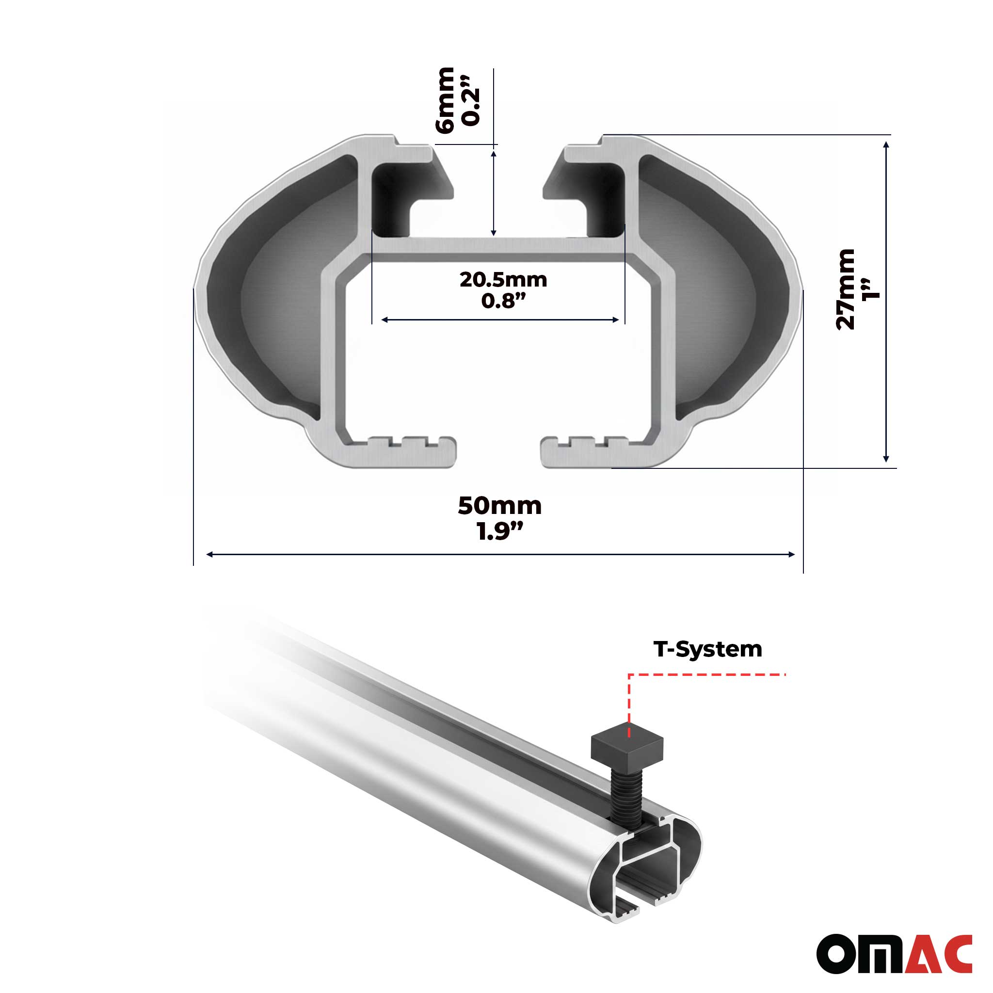 Alu Dachträger für Dacia Sandero I 2008-2012 TÜV T-Nut Abschließbar 2tlg Silber
