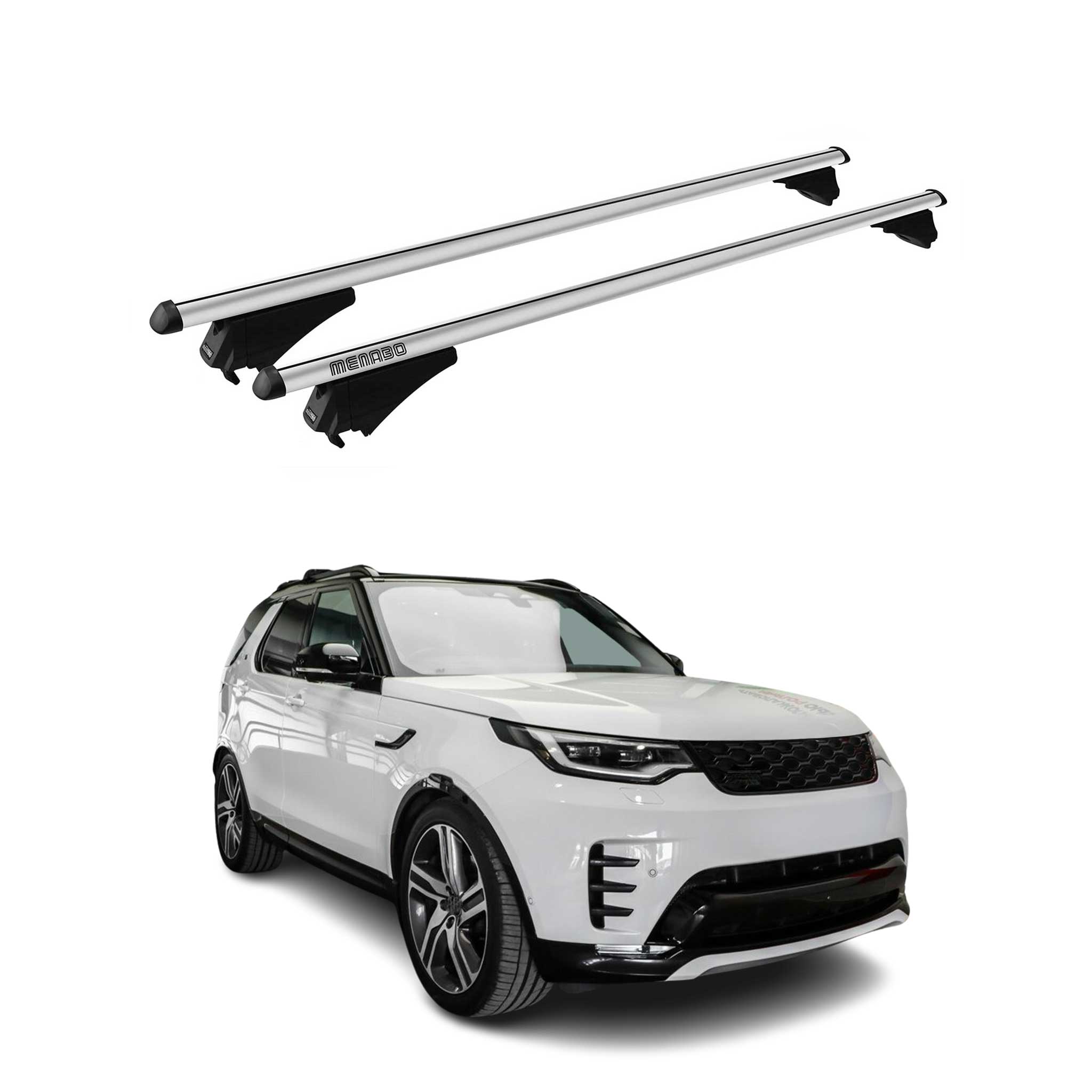 Menabo Dachträger für Land Rover Discovery 5 L462 2017-2026 Pre-FL Alu Silber 2x
