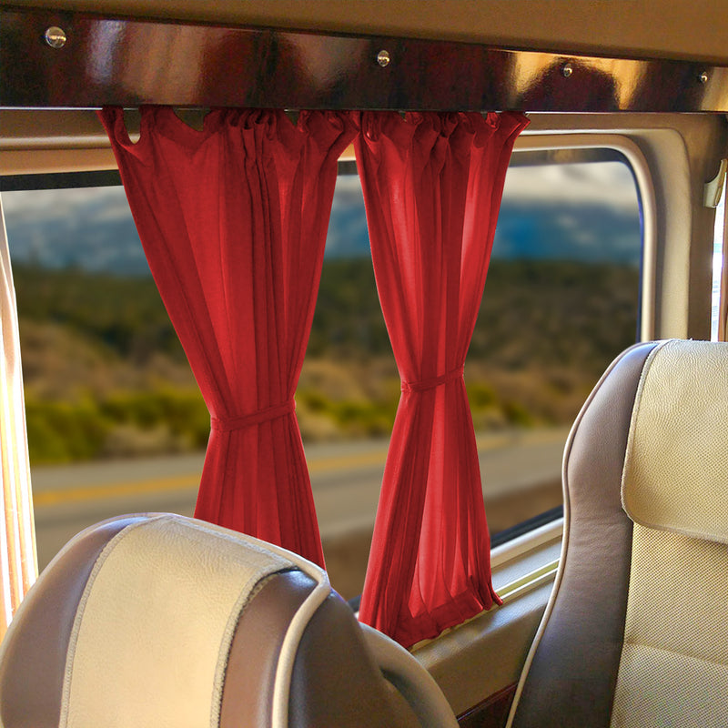 Sonnenschutz MAß Gardinen für Fiat Ducato 2006-2025 Langer Doppelhecktür Rot 14x