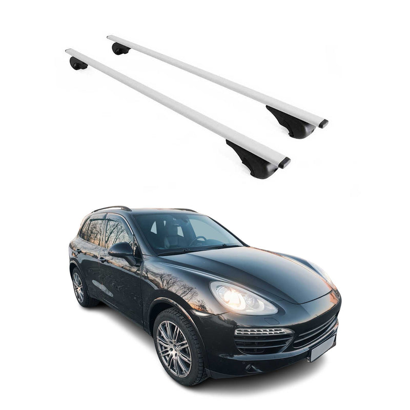 Dachträger Grundtäger für Porsche Cayenne 2010-2018 75kg Metall Silber 2 tlg