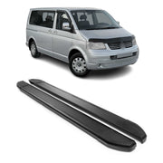 Alu Trittbretter für VW T5 T6 Multivan Caravelle 2003-2024 L1 Schweller Schwarz