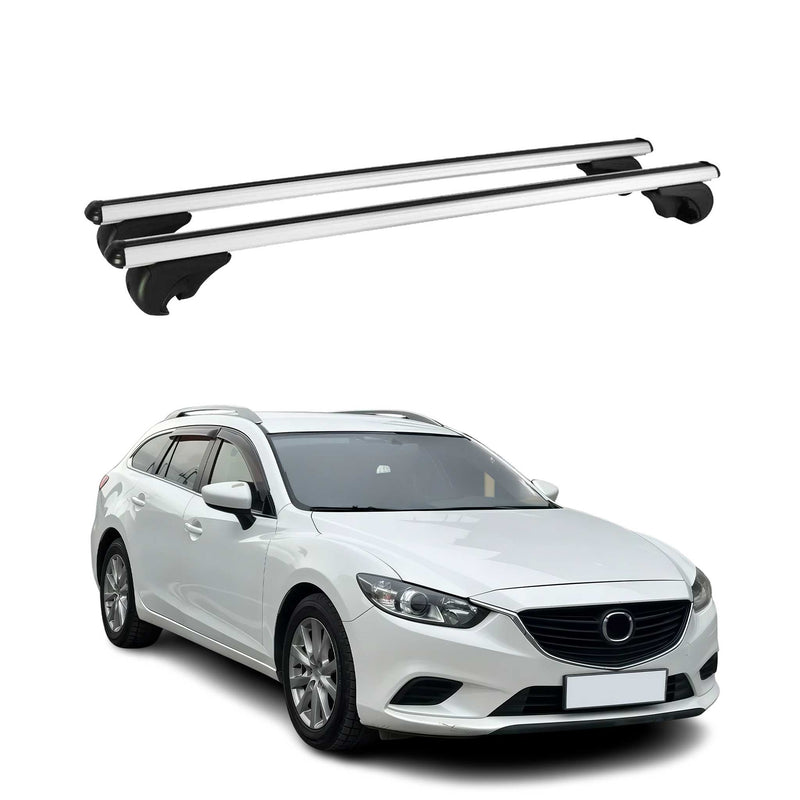 Dachträger Grundtäger für Mazda 6 Kombi 2012-2017 75kg Aluminium Silber 2 tlg