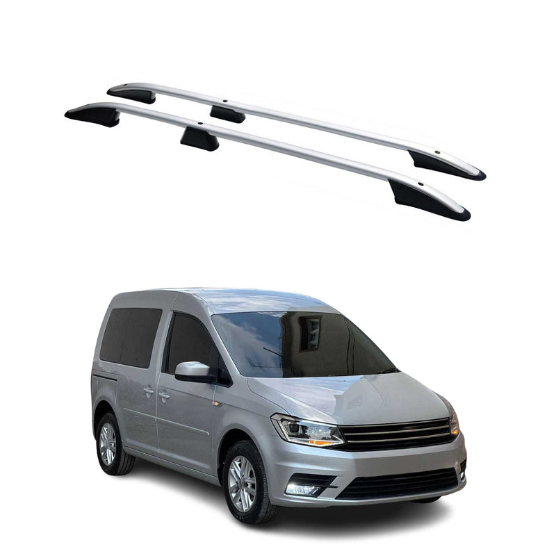 Dachreling Dachgepäckträger für VW Caddy 2020-2025 Kurzer Aluminium Silber 2tlg