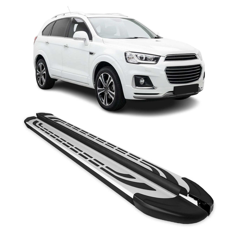Trittbretter Schweller Seitenbretter für Chevrolet Captiva 2019-2025 Schwarz Alu