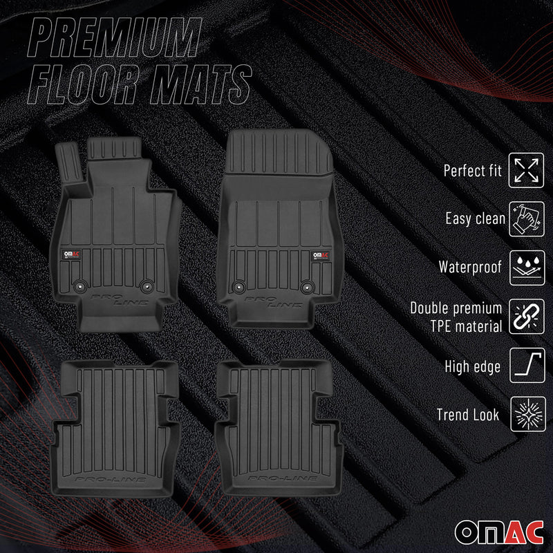 OMAC Gummi Fußmatten für Mazda 2 2014-2025 Premium TPE 3D Automatten Schwarz 4x