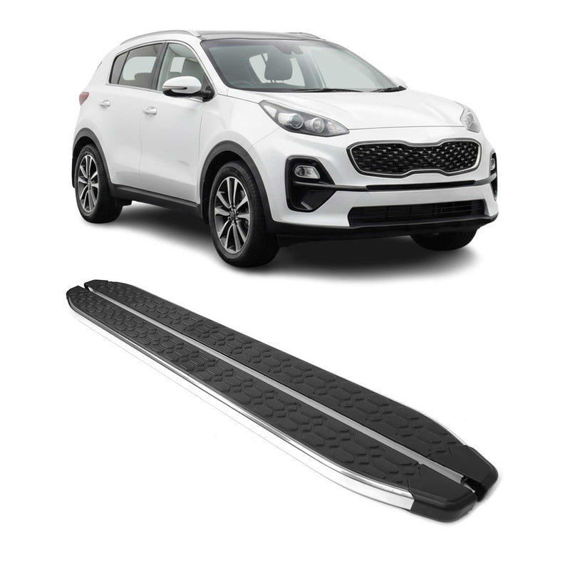 Trittbretter Seitenschweller für Kia Sportage 2015-2021 Stahl Schwarz Grau
