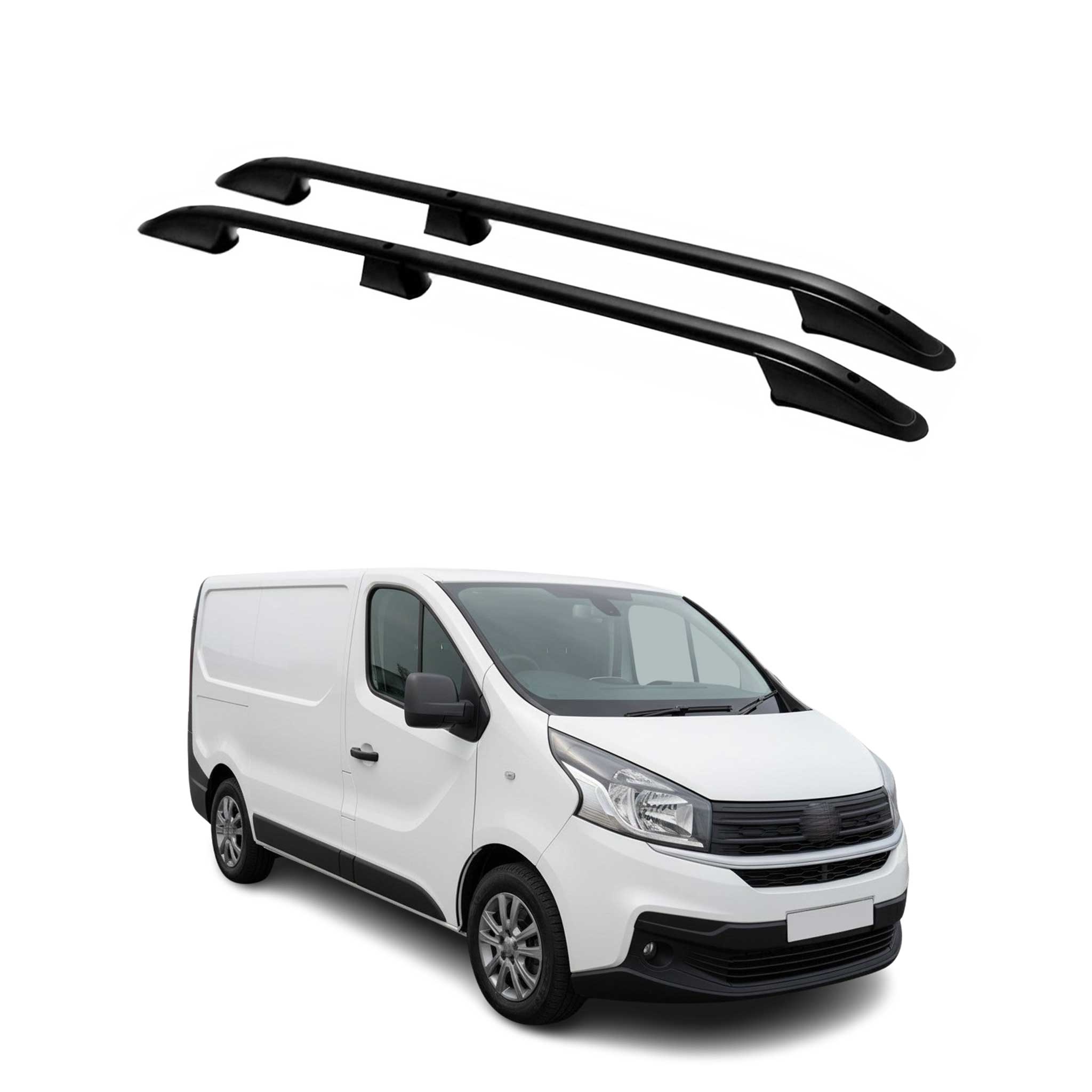 Dachreling Dachgepäckträger für Fiat Talento 2016-2024 Kurzer Alu Schwarz
