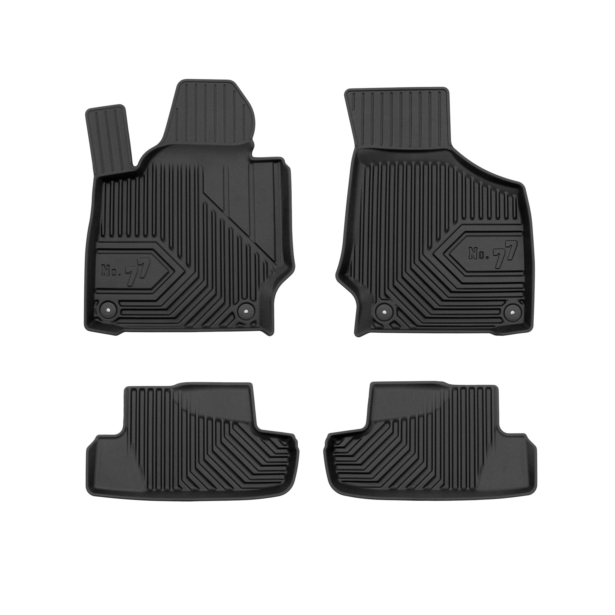 Fußmatten Gummimatten No.77 für Audi TT II 2006-2014 TPE Gummi Schwarz 4 tlg