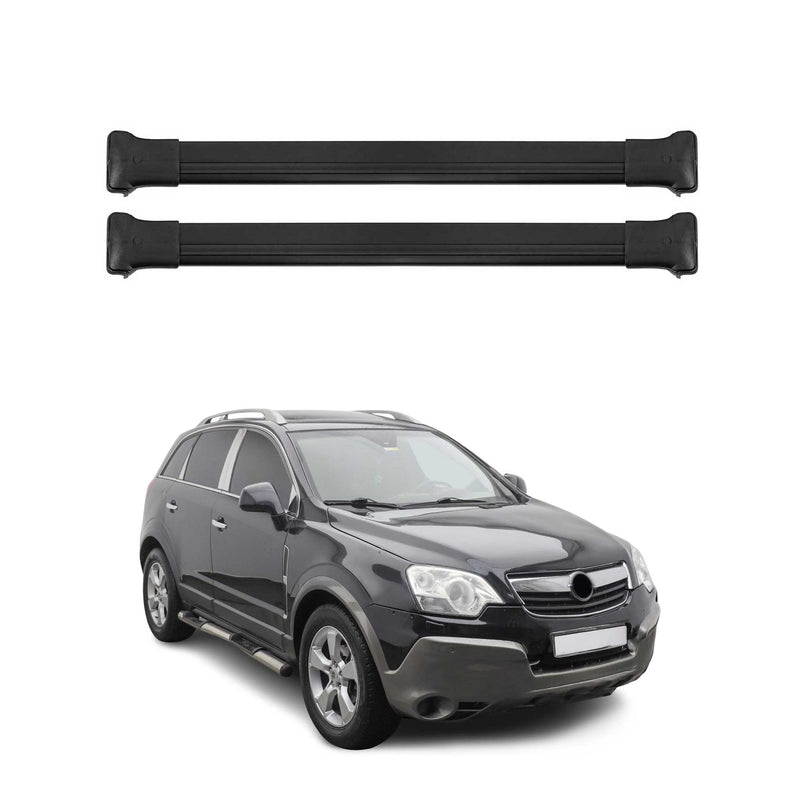 Dachträger Grundtäger für Opel Antara 2006-2015 75kg Aluminium Schwarz 2 tlg