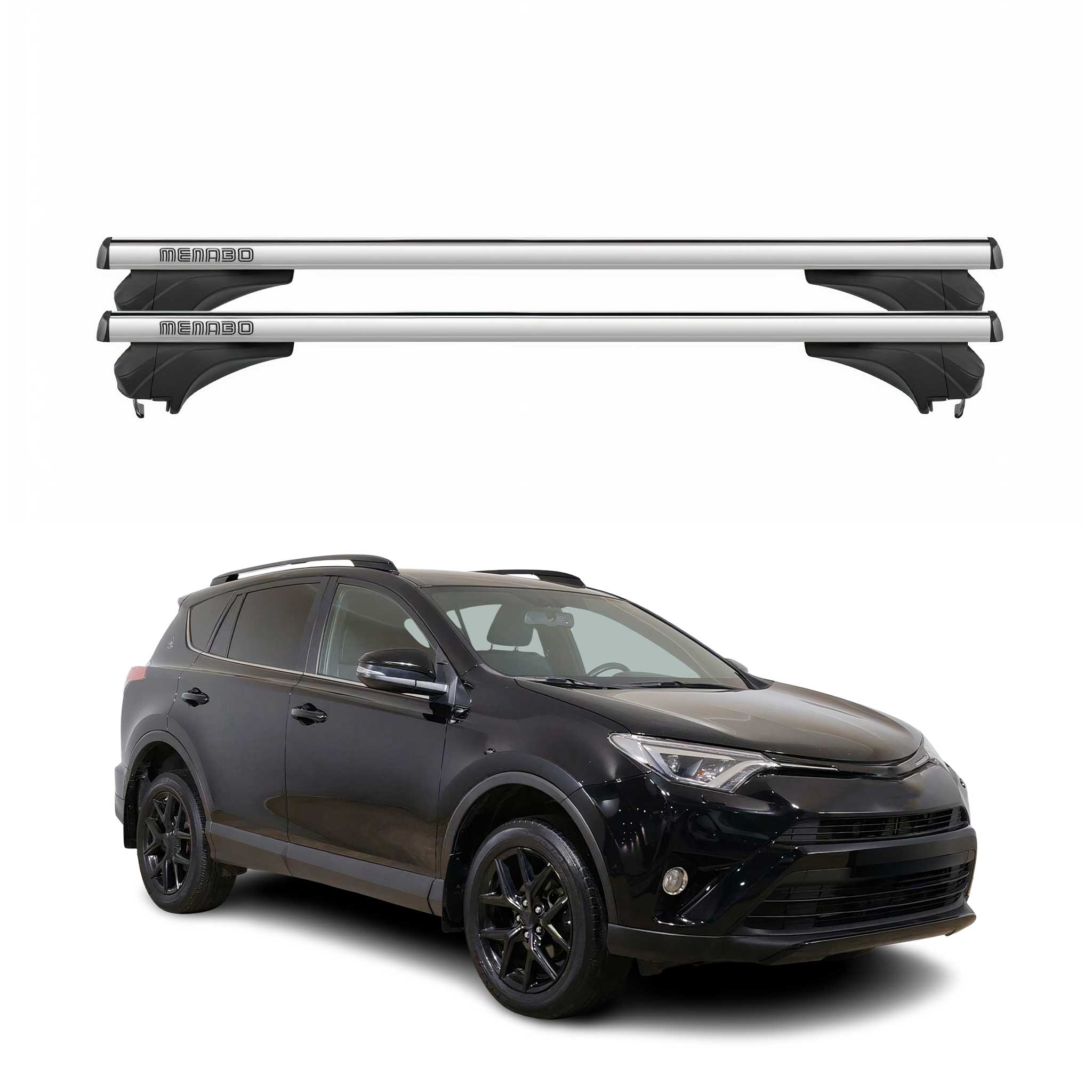 Menabo Dachträger Grundtäger für Toyota RAV4 XA50 2019-2025 Aluminium Silber 2x