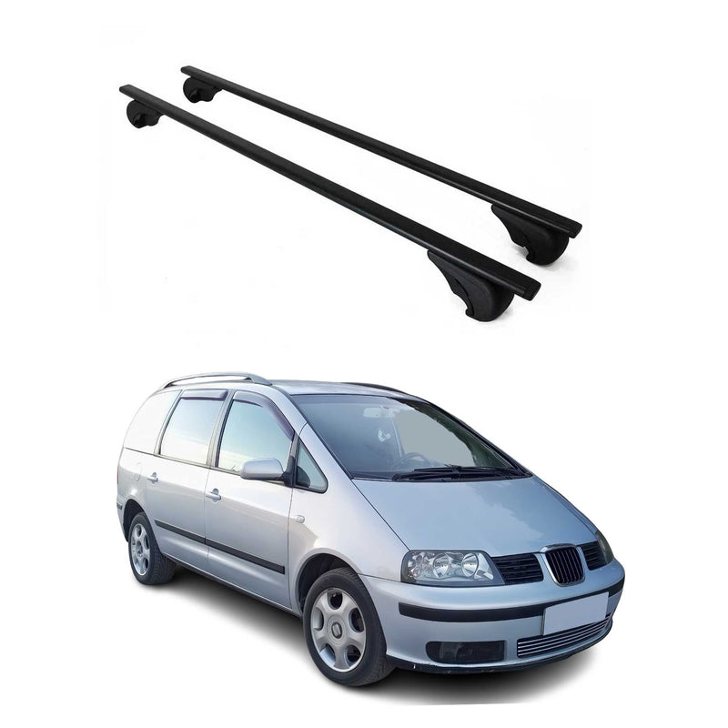 Dachträger Grundtäger für Seat Alhambra mk1 1996-2010 75kg Metall Schwarz 2 tlg