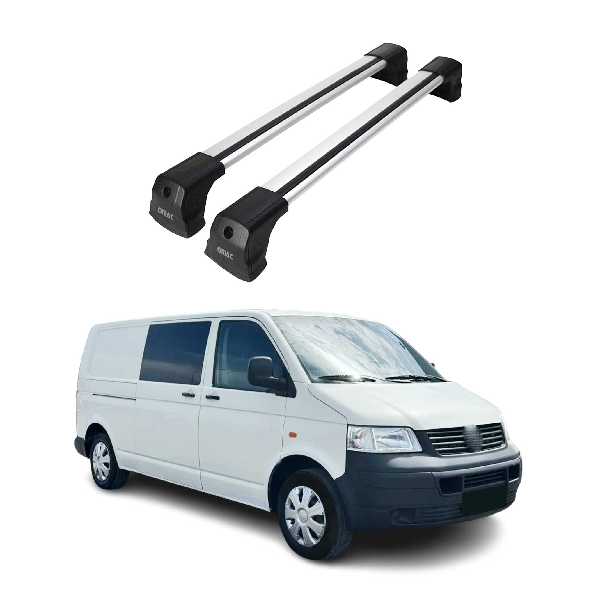 Dachträger Grundtäger für VW T5 T6 2003-2024 75kg Aluminium Silber 2 tlg