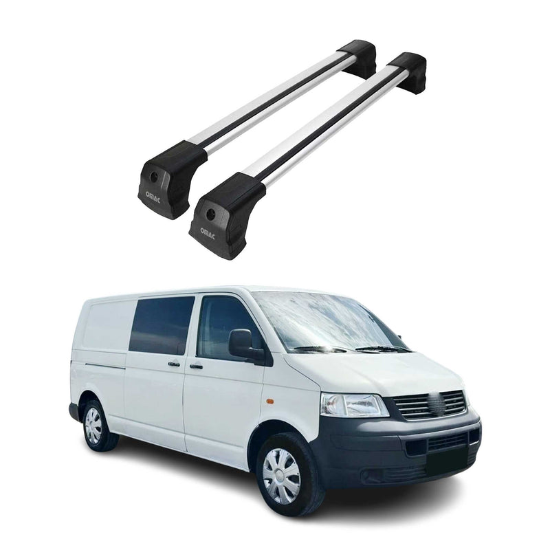 Dachträger Grundtäger für VW T5 T6 2003-2024 75kg Aluminium Silber 2 tlg
