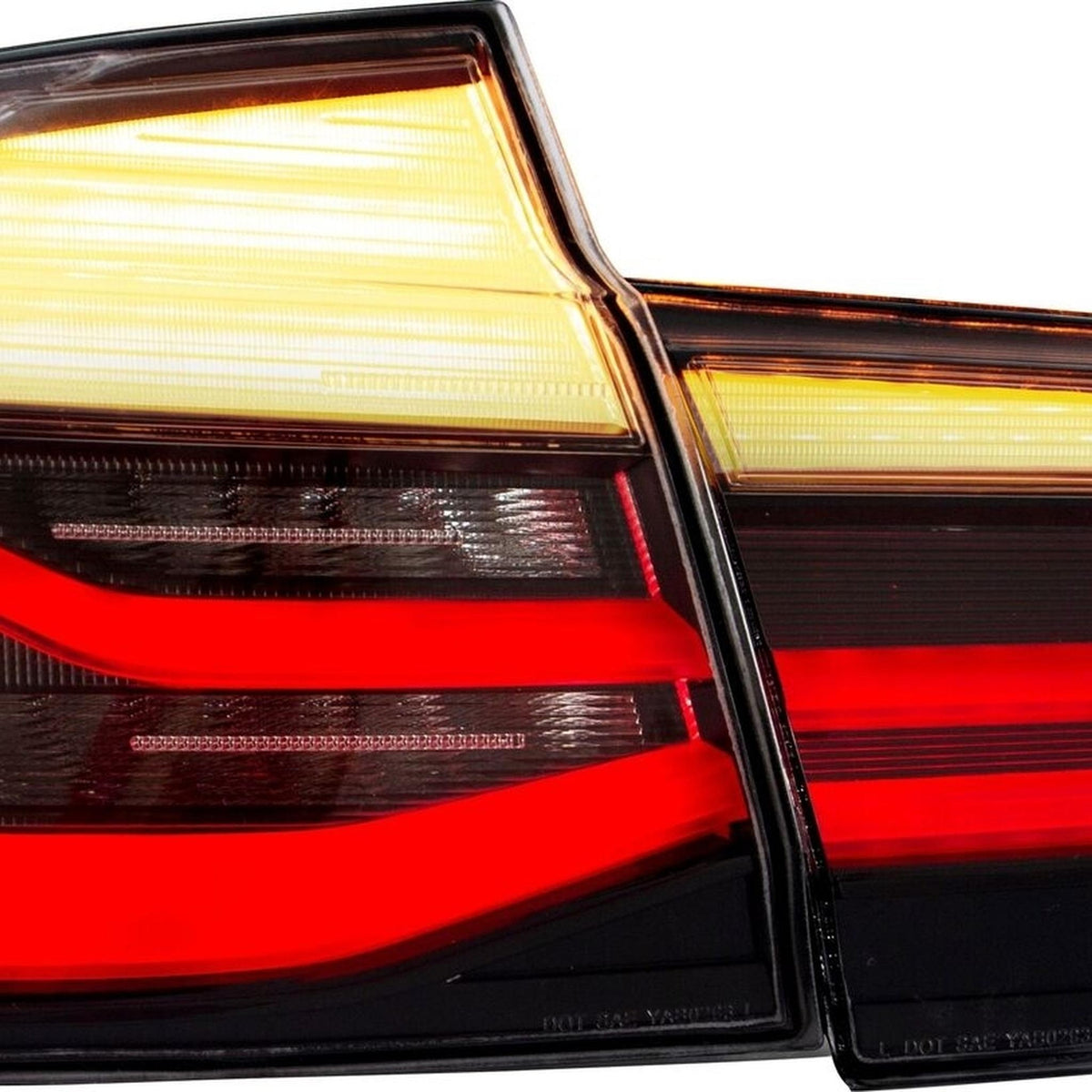 JOM LED Lightbar Rückleuchten für BMW F30 Limousine 2011-2019 dunkel Rot
