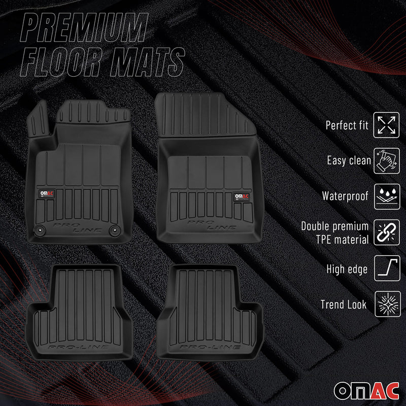 OMAC Gummi Fußmatten für Citroen C3 2009-2017 Premium TPE Automatten Schwarz 4x