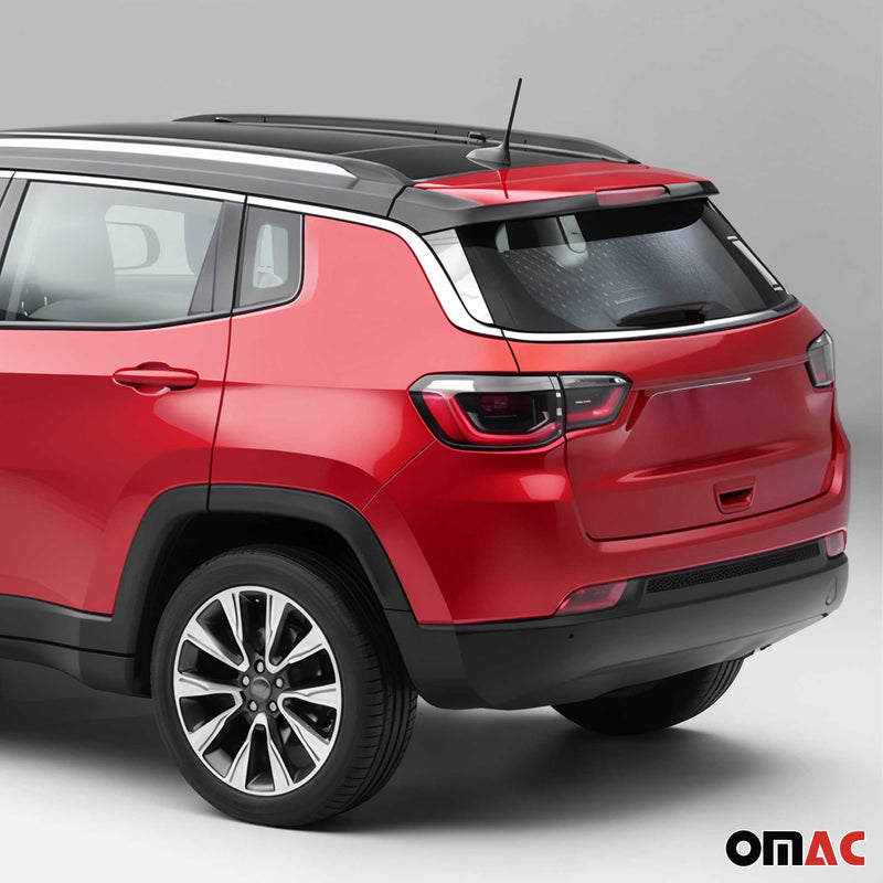 Spoiler Leiste Kofferraum Leiste für Jeep Compass 2016-2025 Edelstahl Silber 2x